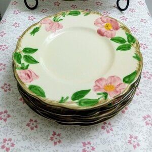 4 Franciscan Desert Rose 1940s small plates